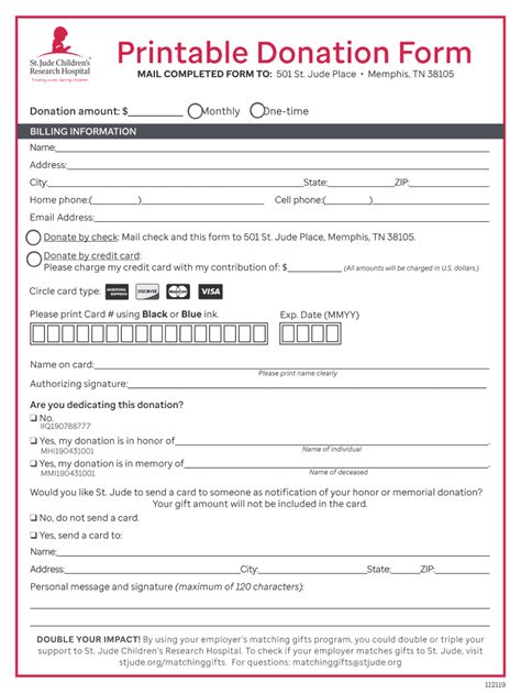 st jude donation form by mail.